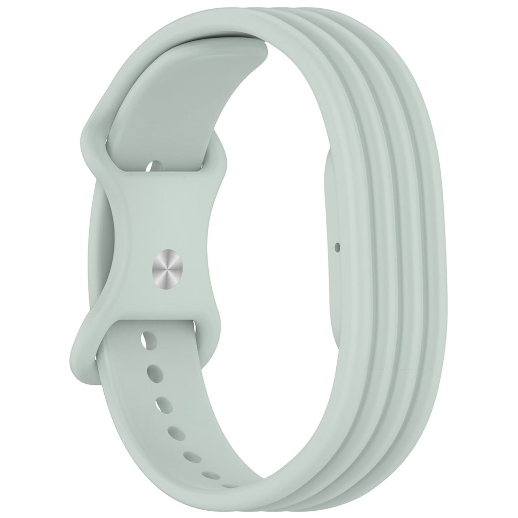 Wigento Smartwatch-Armband Silikon für Google Fitbit Air 8-Shape Streifen Design Hellgrün, 8-Shape Verschluss, verstellbare Länge, Schnellwechsel – Bild 4 von 5