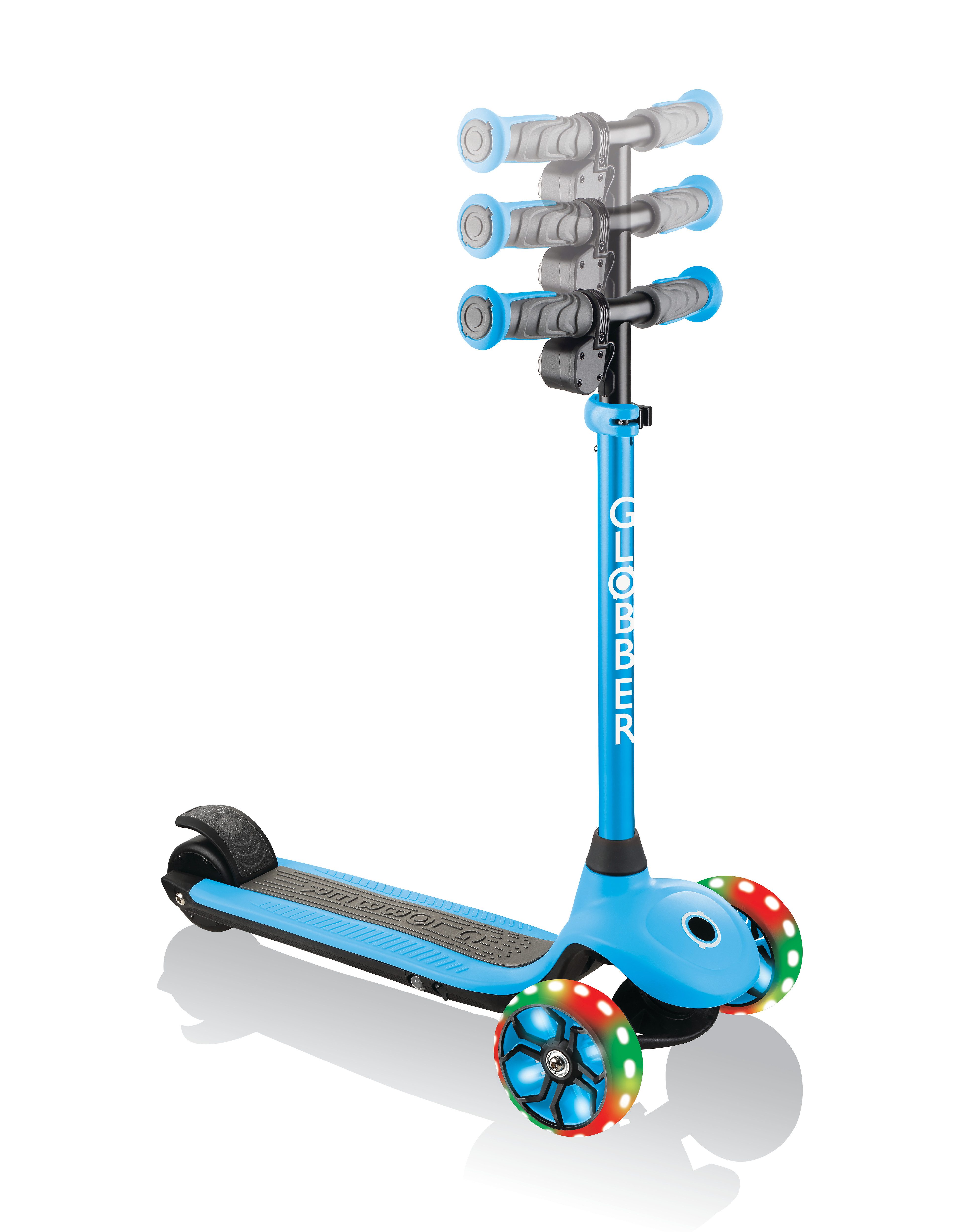 Globber E-Scooter ONE K E-MOTION 4 PLUS, mit Leuchtrollen, 10 km/h
