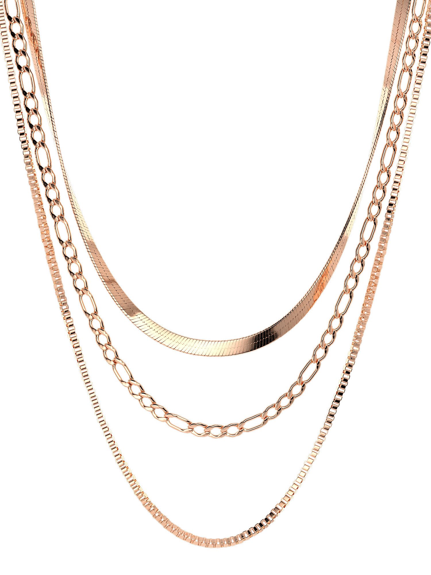 Gliederkette Layering Kette "Layers of Maui", 42cm + 6cm, Halskette Damen