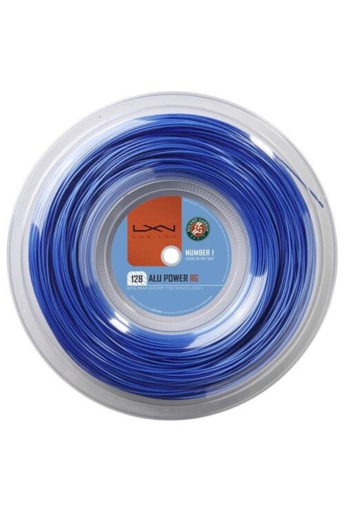 Luxilon Tennissaite Alu Power Roland Garros 1.28 (Haltbarkeit+Power) blau 200m Rolle, Saitendicke: 1.28