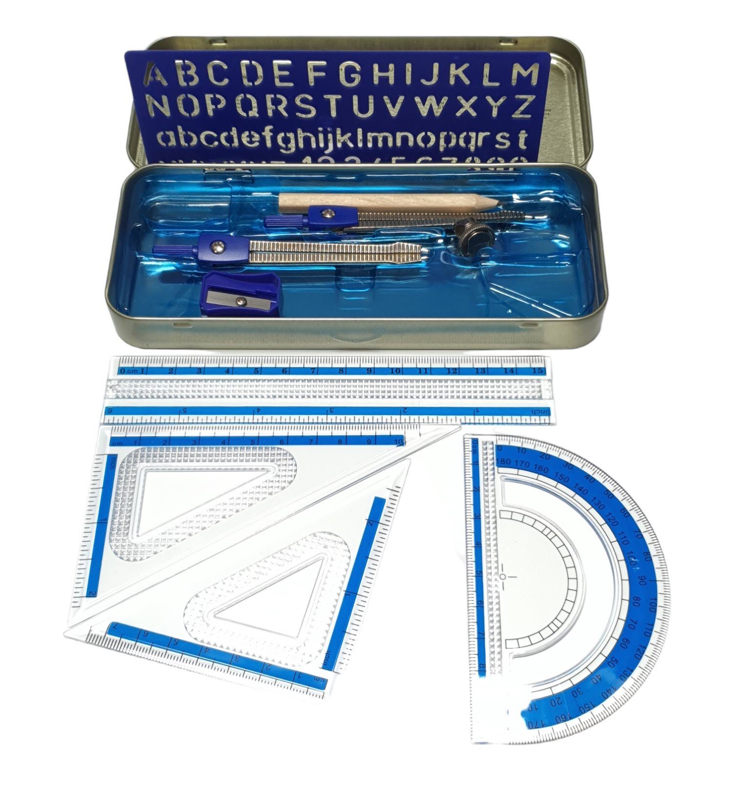 STAEDTLER Zirkel Staedtler Geometrie-Set 10 tlg. In Metallbox Math Set