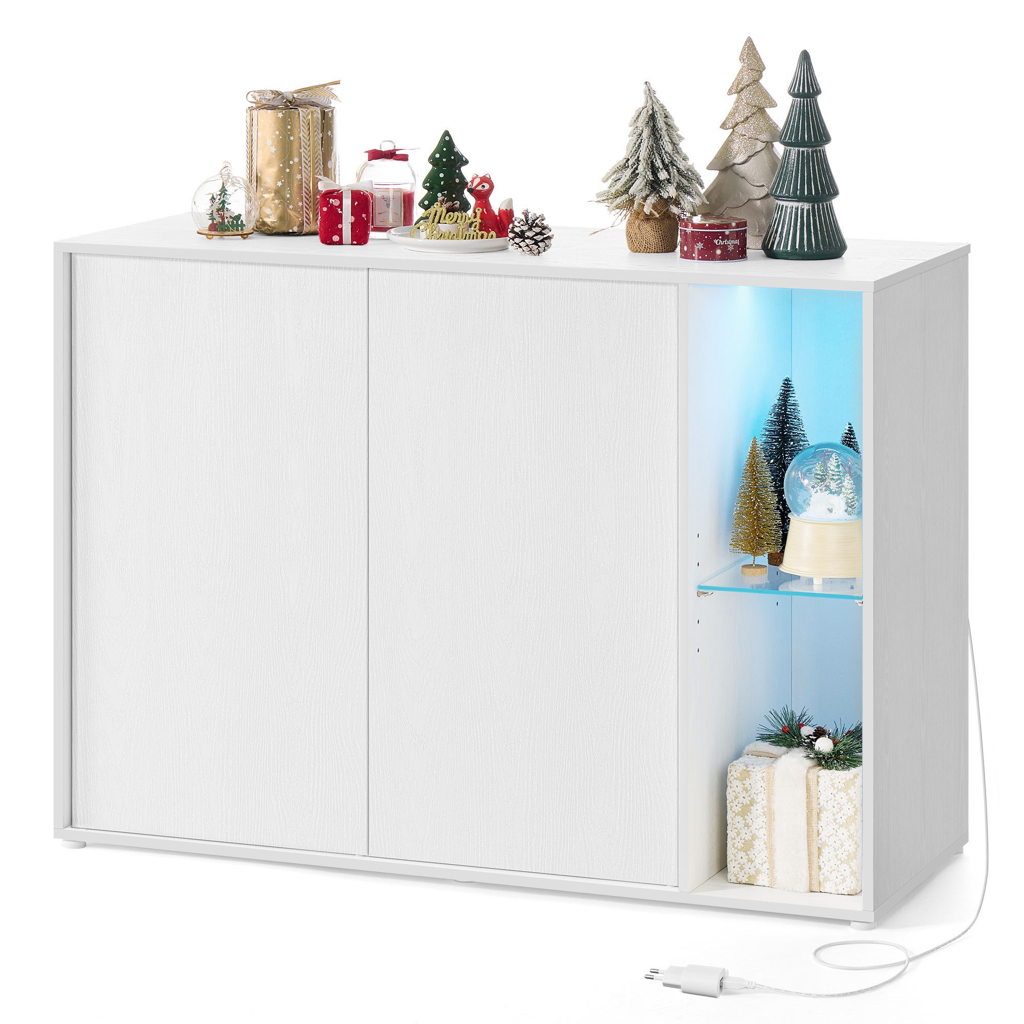 SONGMICS HOME Sideboard Aufbewahrungsschrank (TV-Schrank, Glasablage, günstig online kaufen