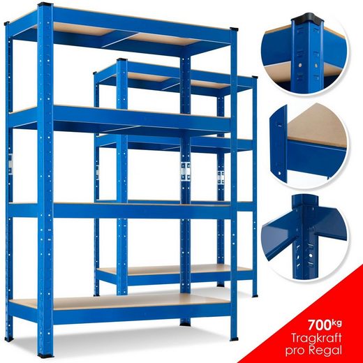 MASKO Standregal, Kellerregal Schwerlastregal 2er-Set bis 875 kg