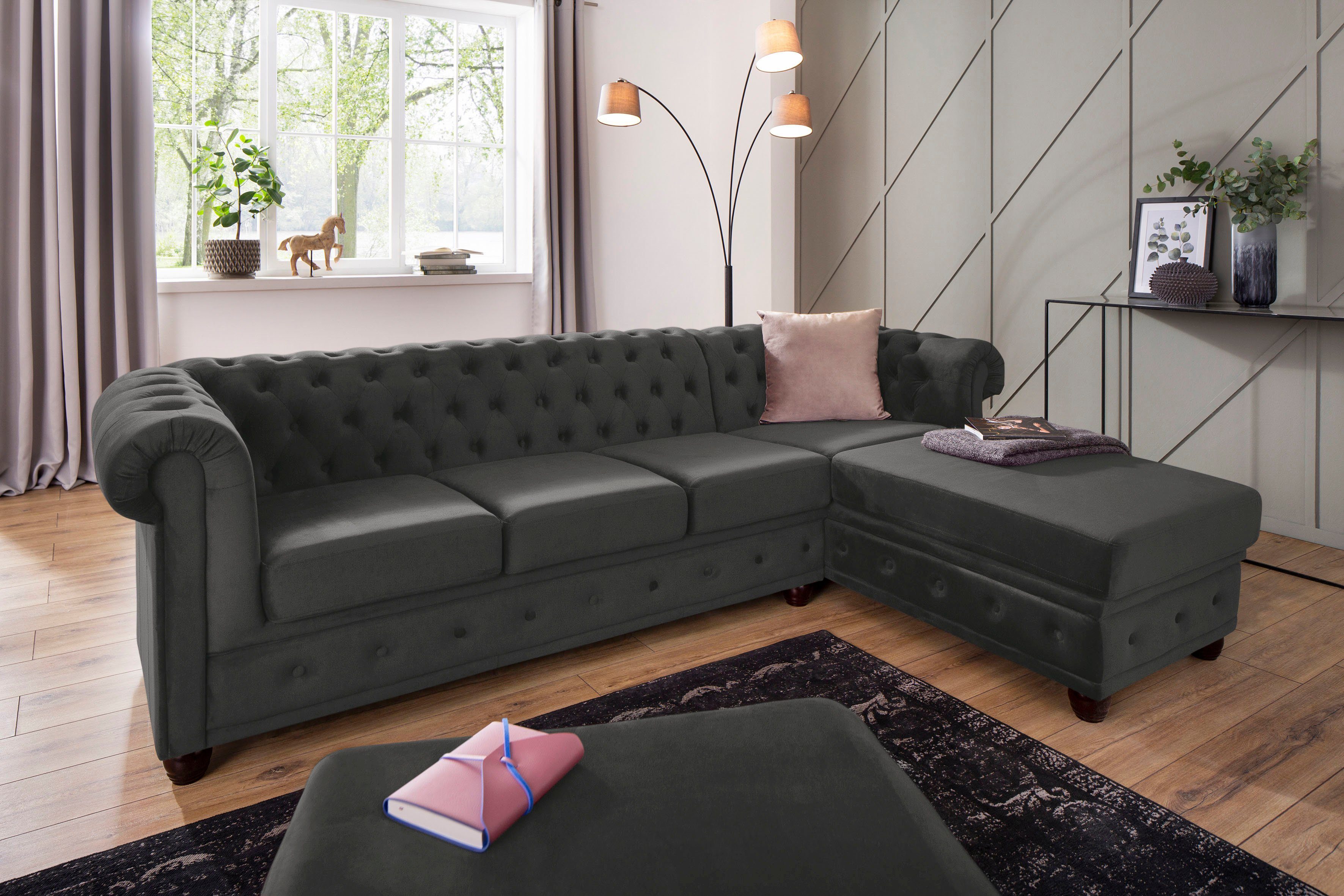 Home affaire Chesterfield-Sofa New Castle L-Form, günstig online kaufen