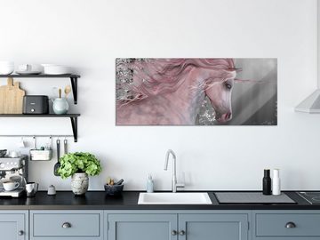 Pixxprint Glasbild wunderbares Einhorn, wunderbares Einhorn (1 St), Glasbild aus Echtglas, inkl. Aufhängungen und Abstandshalter