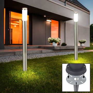 etc-shop LED Außen-Stehlampe, Leuchtmittel inklusive, Warmweiß, LED Stand Lampe Garten Weg Steck Beleuchtung Terrassen-