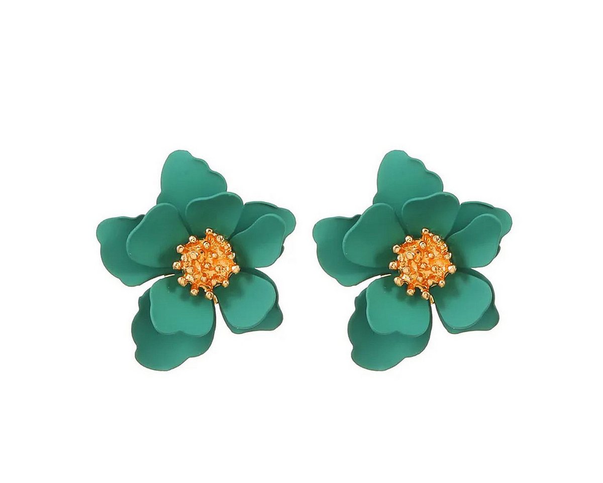 KARMA Ohrstecker-Set Damen Blumen – Florale Ohrringe für Frauen Blüten Sommer (Sommerschmuck bunte Ohrringe, 2-tlg., Geschenkidee Damenschmuck), Statement Ohrschmuck Blüte, Trendige Ohrstecker
