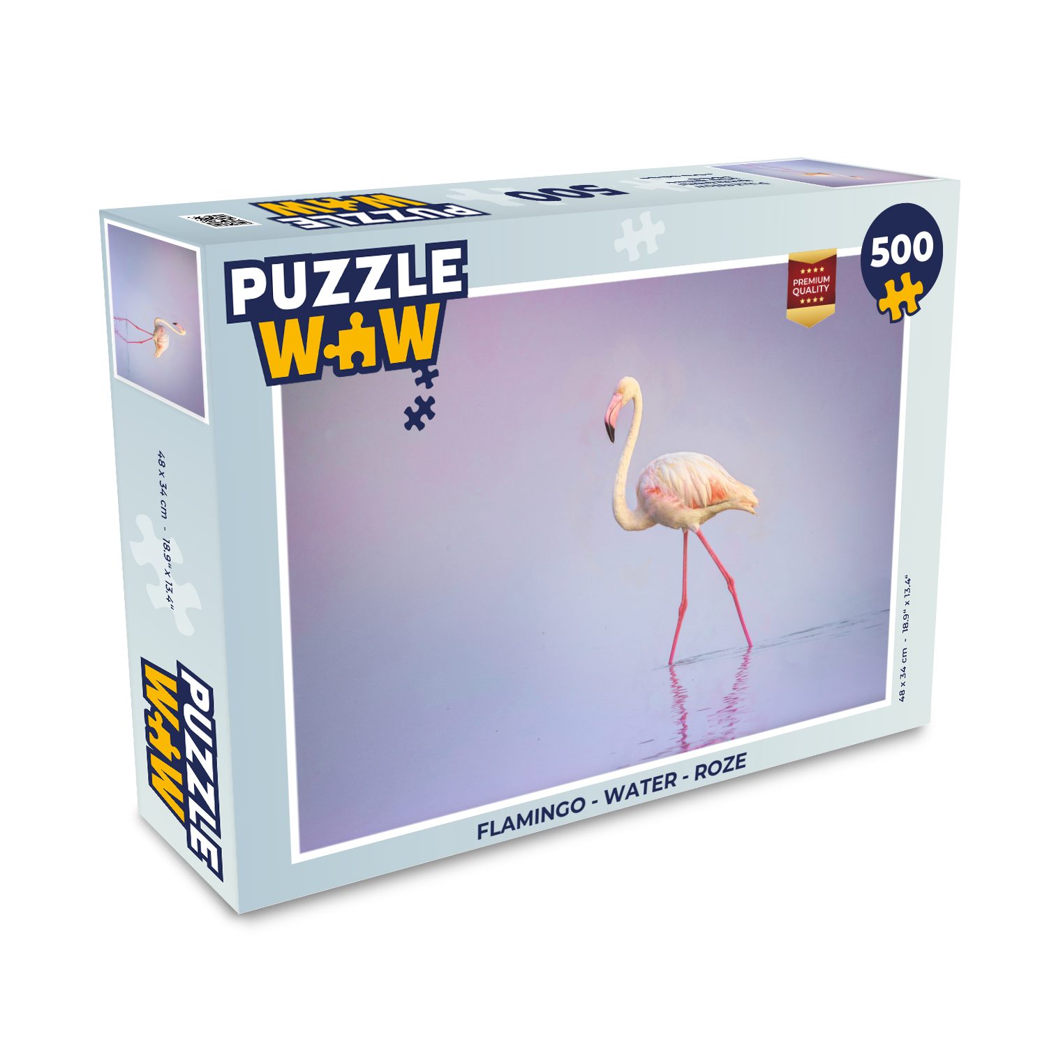 MuchoWow Puzzle Flamingo - Wasser - Rosa, 500 Puzzleteile, Foto-Puzzle, Bilderrätsel, Puzzlespiele, Spielzeug