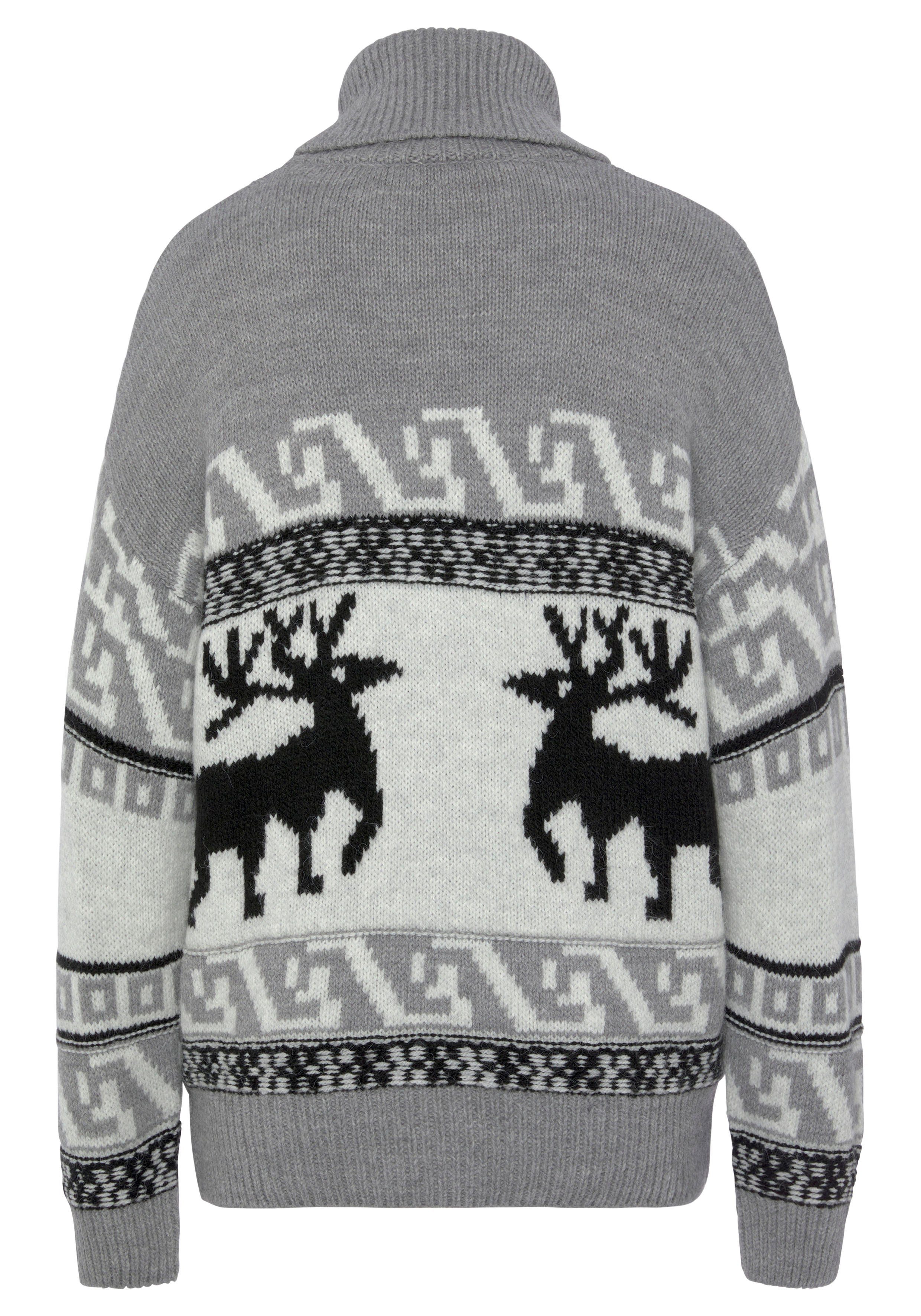 Vivance by Lascana Rollkragenpullover mit Wintermotiv warmer Strickpullover, Norwegerpullover, Weihnachtspullover – Bild 4 von 5