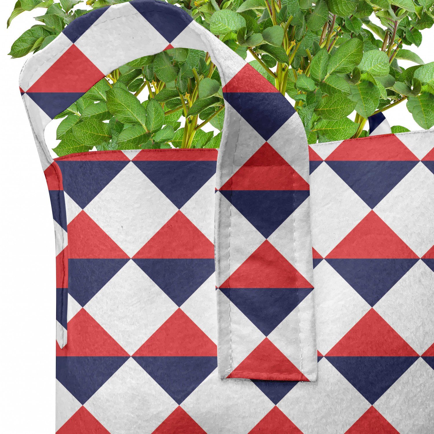 mit Pflanzen, Americana Griffen Stofftöpfe Abakuhaus Rote Halb für hochleistungsfähig Triangles Pflanzkübel