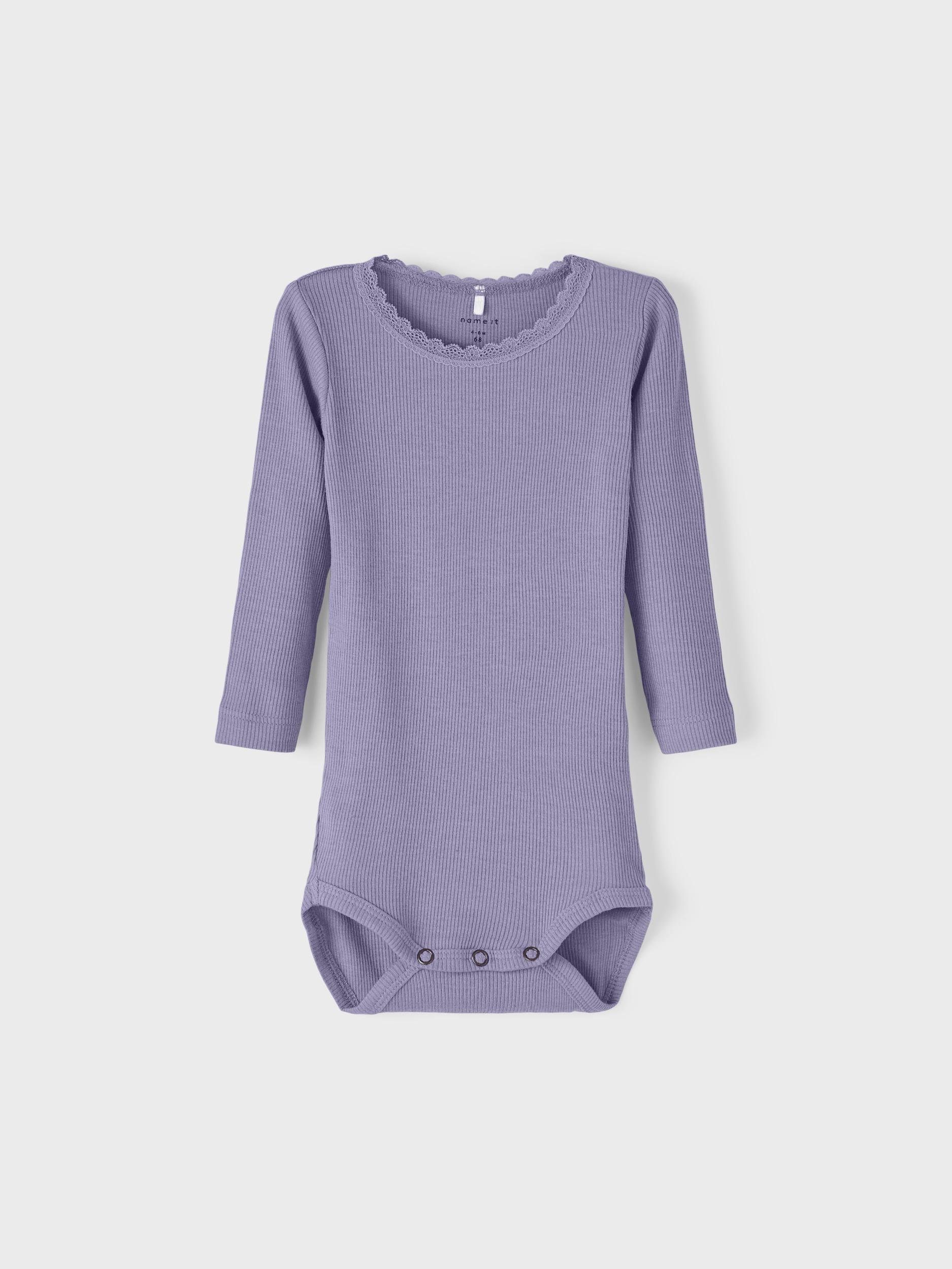 Name It Body NOOS LS NBFKAB BODY Detail:MELANGE Heirloom Lilac