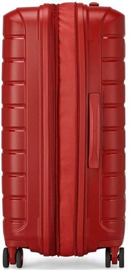 RONCATO Hartschalen-Trolley B-FLYING, 67 cm, rot, 4 Rollen, Hartschalen-Koffer Reisegepäck mit Volumenerweiterung und TSA Schloss
