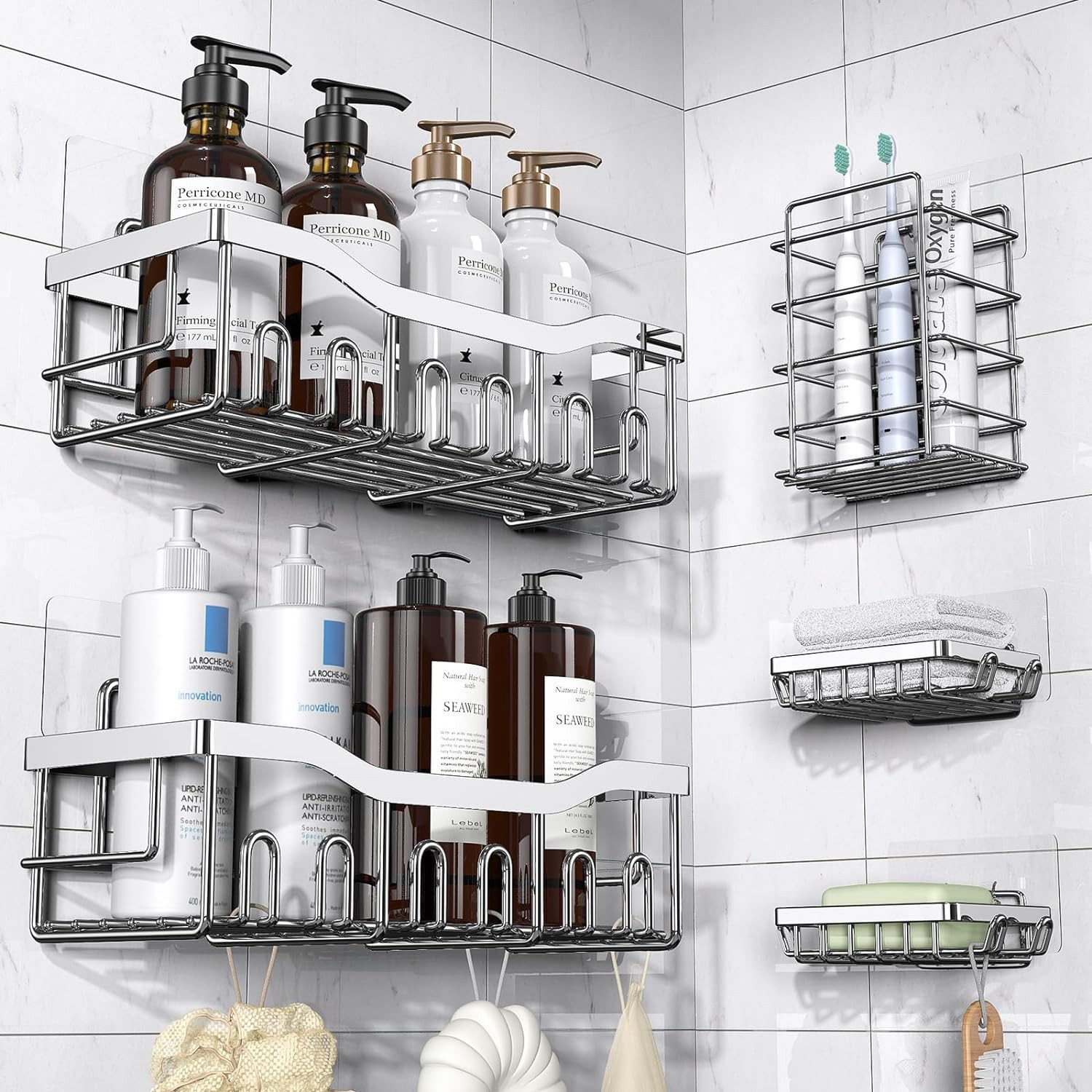 Refined Living Duschregal Duschorganizer [5er-Pack] Duschregale günstig online kaufen