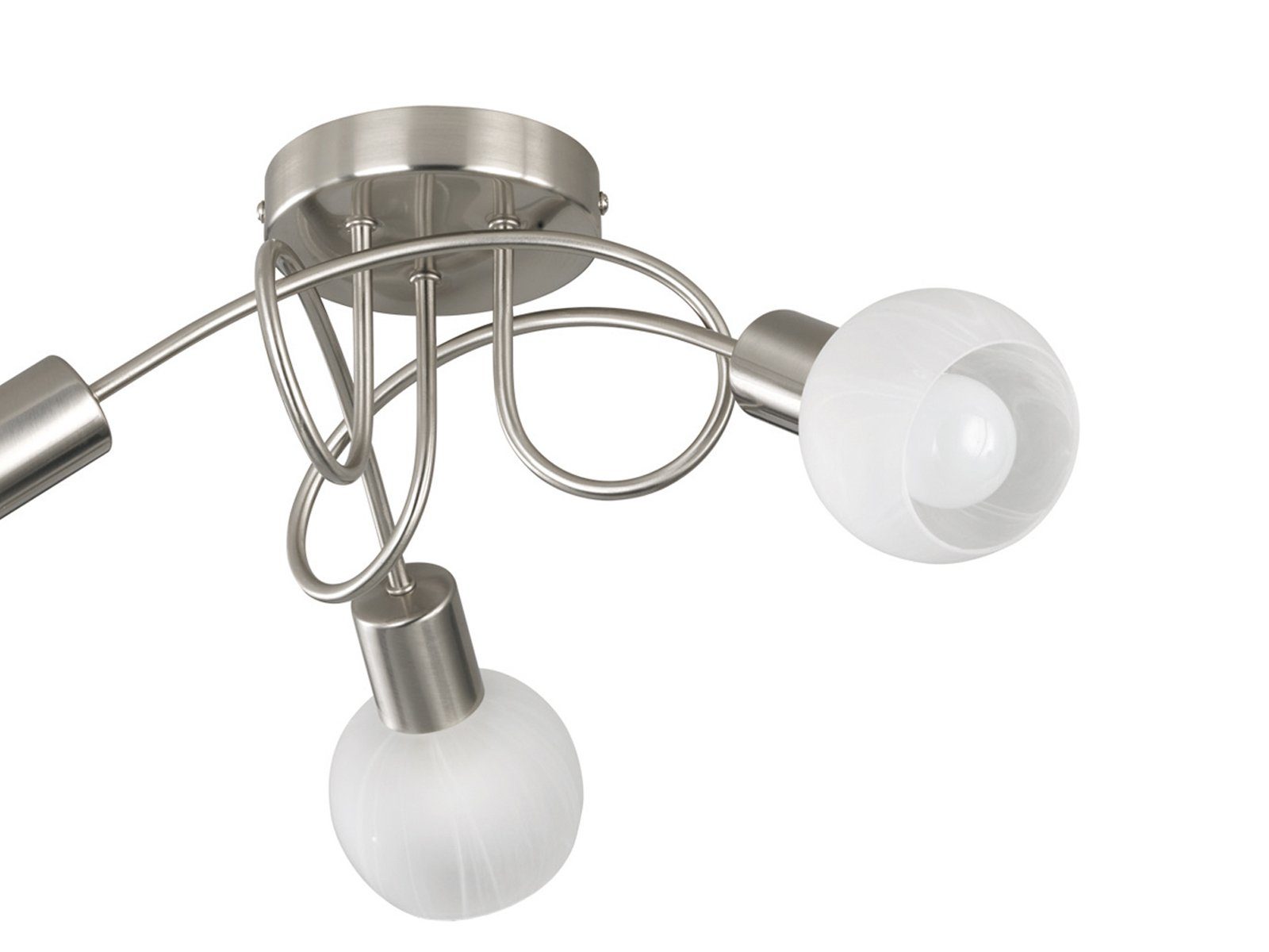 Reality Leuchten LED Deckenstrahler, Dimmfunktion, LED wechselbar, Warmweiß, innen, über-n Esstisch & im Treppenhaus Lampenschirme Glas Weiß, Ø47cm