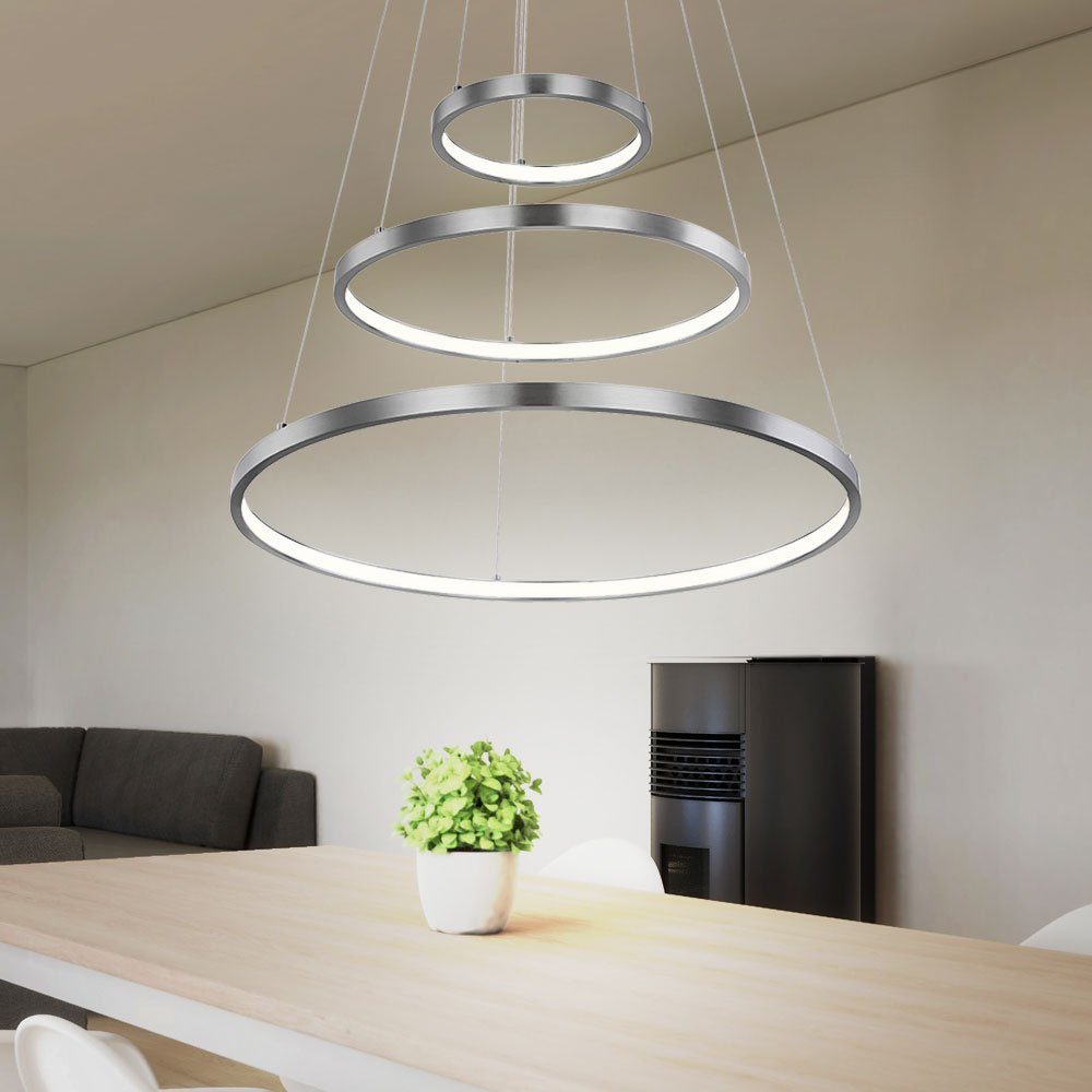etc-shop LED Pendelleuchte, LED-Leuchtmittel Pendelleuchte Ring LED fest Wohnzimmer verbaut, Hängeleuchte Warmweiß