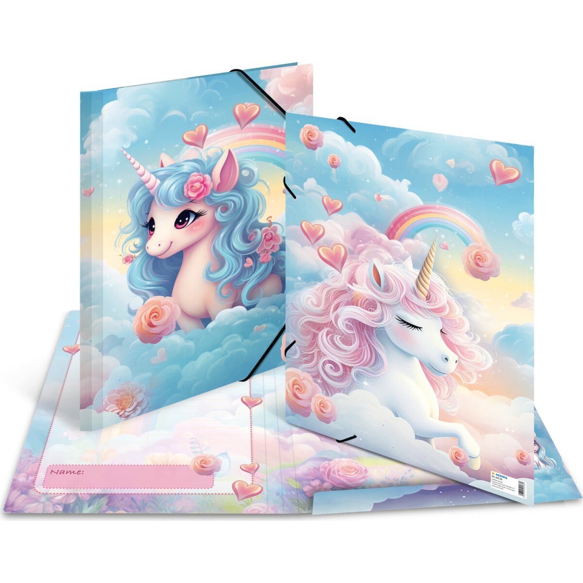HERMA Fächermappe Sammelmappe A3 Karton Happy Unicorns