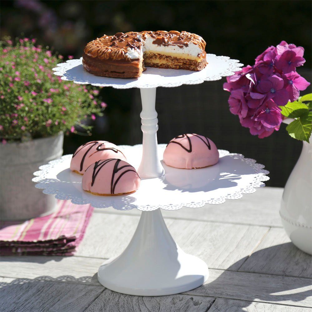 Grafelstein Dekoetagere Etagere FRIEDA weiß Metalletagere im Spitzenrand Cupcakes für mit Vintagestil