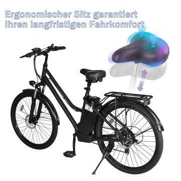 HITWAY E-Bike Elektro-cityrad Elektrofahrrad für Damen/Herren Reichweite 35-90 km, 26"Elektrofahrrad 7Gang Shimano 11.2Ah36V 250W