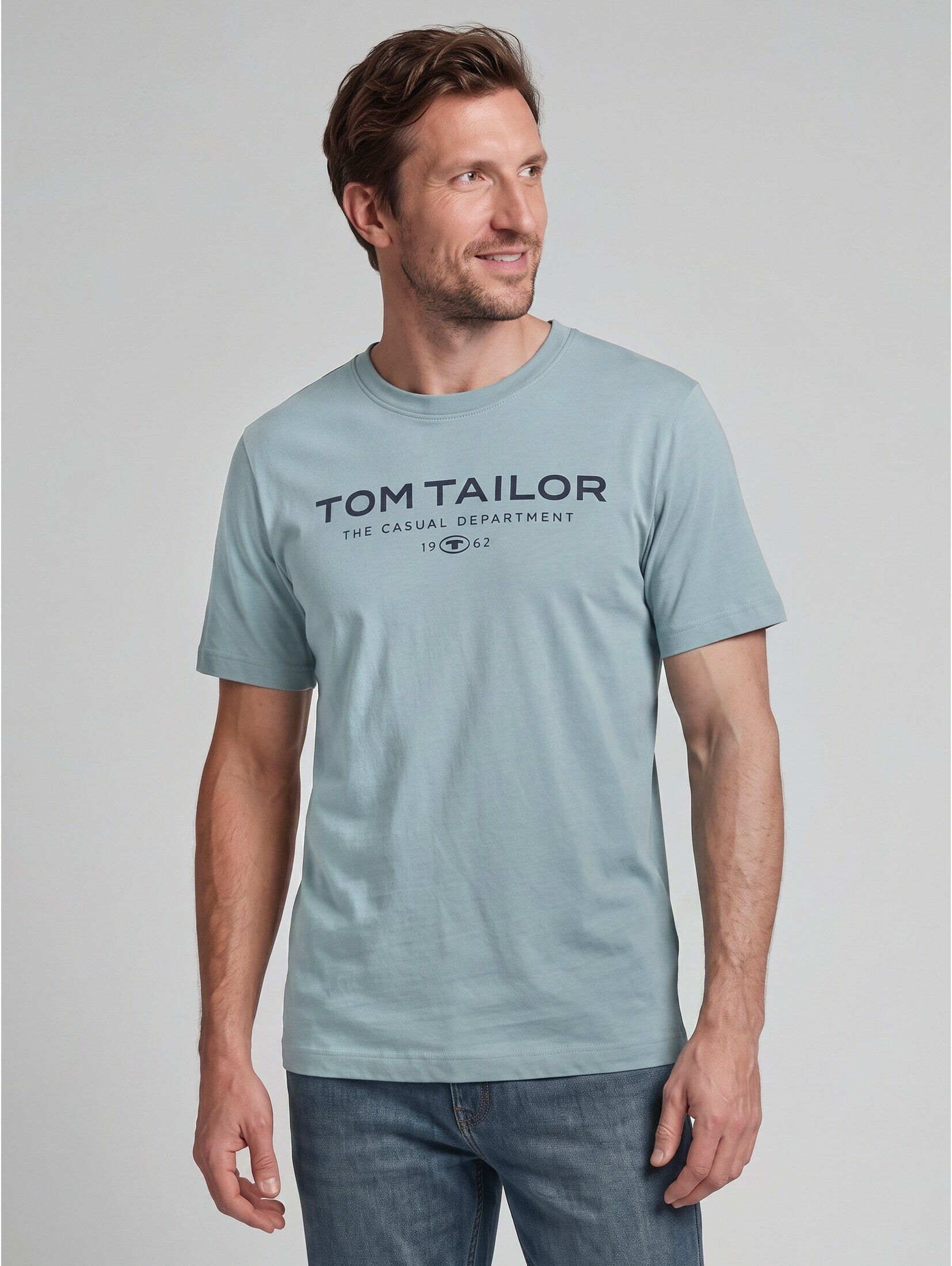 TOM TAILOR T-Shirt T-Shirt (im Einserpack) T-Shirt aus Baumwolle mit Logo-Print