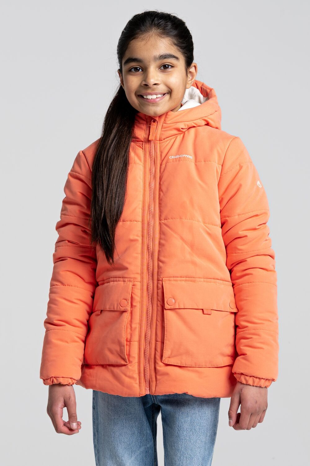 Craghoppers Strickfleecejacke Craghoppers - Sara Hooded Jkt - Kids Kinder Winterjacke, Coral