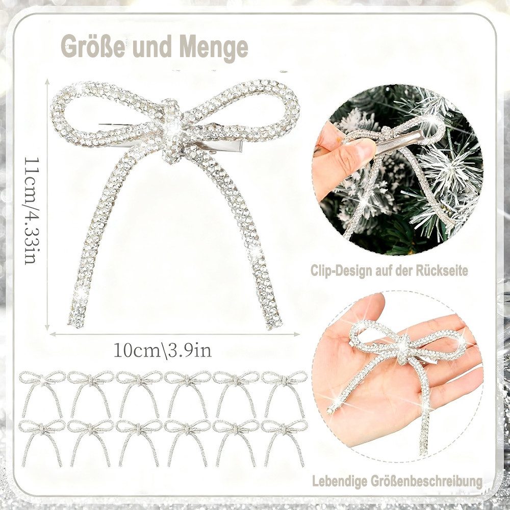 CLTYQ Christbaumschmuck Schleifen mit Strasssteinen und gold-champagnerfarb günstig online kaufen