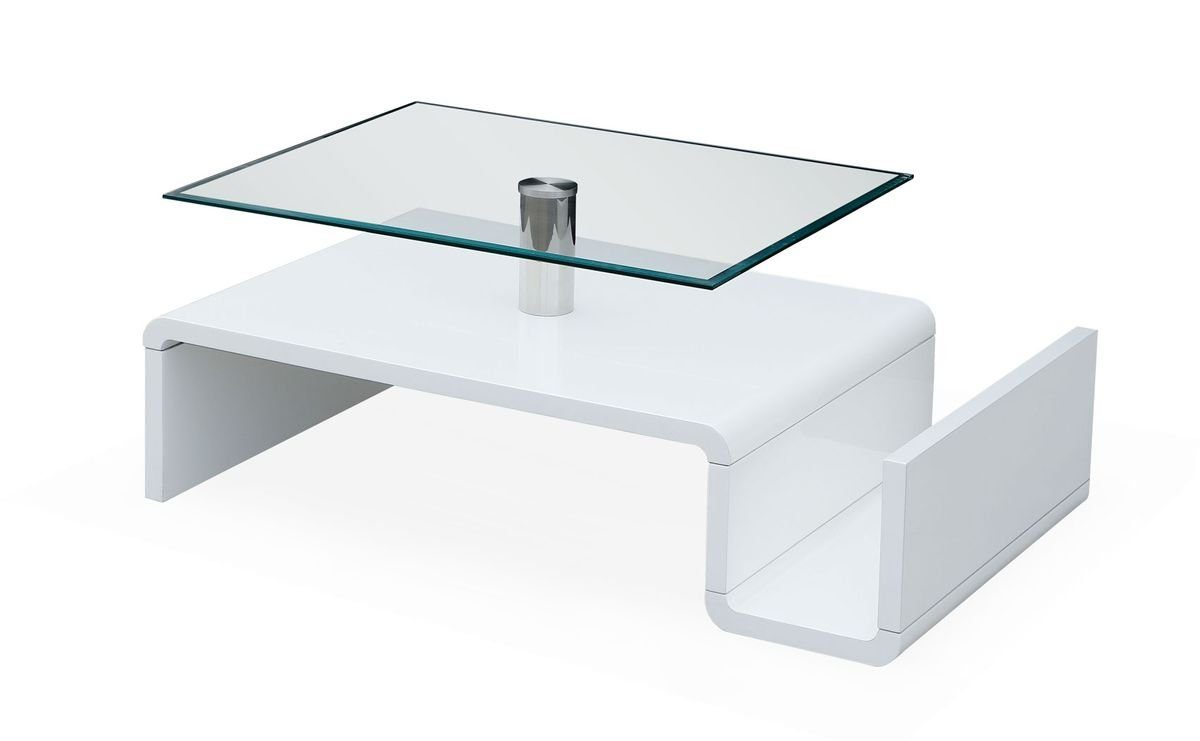 expendio Couchtisch Max, Designertisch aus Hochglanz weiß 110x44x65 cm
