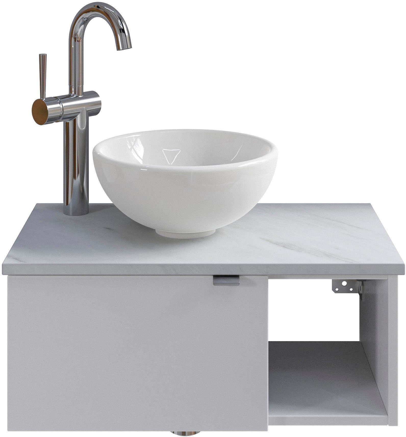 Saphir Waschtisch "Serie 6915 Waschschale mit Unterschrank für Gästebad, Gä günstig online kaufen