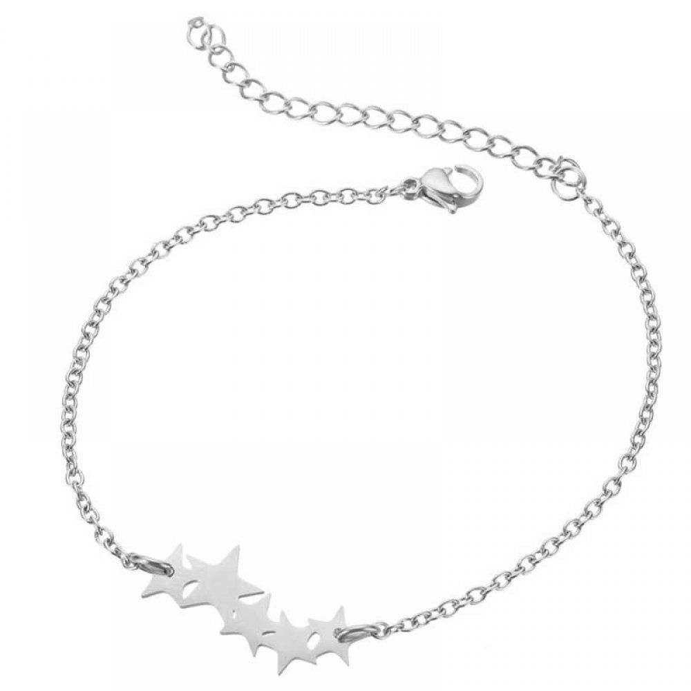 Invanter Bettelarmband Kleines Design Einfache Frauen Punkt Armband, Weihnachtsgeschenke , für Fünf Geschenktasche inkl Stern Edelstahl