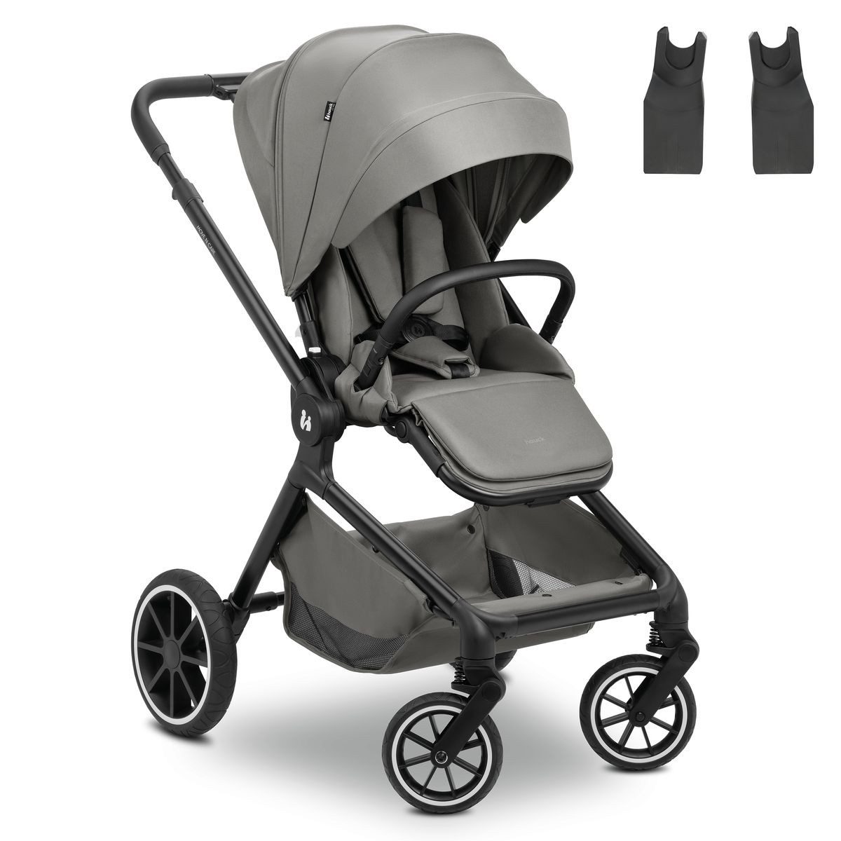 Hauck Kinder-Buggy Move N Care - Dark Grey, Sportwagen höhenverstellbar mit Liegefunktion & Adapter bis 22 kg