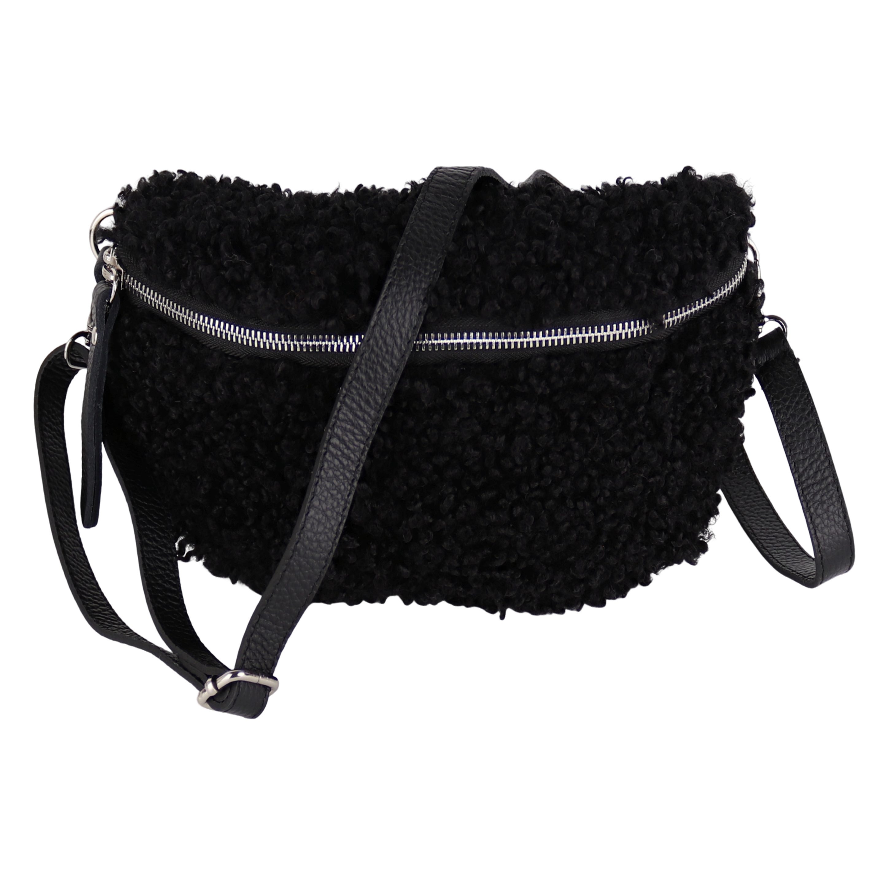 MIRROSI Bauchtasche Damen Brusttasche Plüsch, Teddyfell, Made in Italy (28x günstig online kaufen