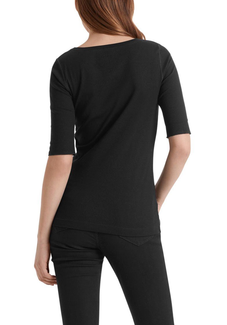 Marc Essential" Ärmeln Cain Rundhals-Shirt Damenmode halben Premium mit black Rundhalsshirt "Collection
