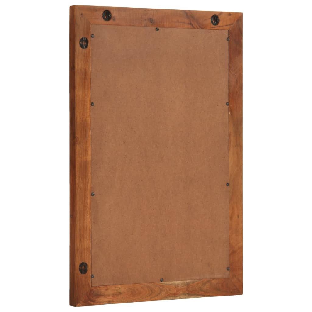 vidaXL Badezimmer-Set Badspiegel 50x70 cm Massivholz und Glas, (1-St)