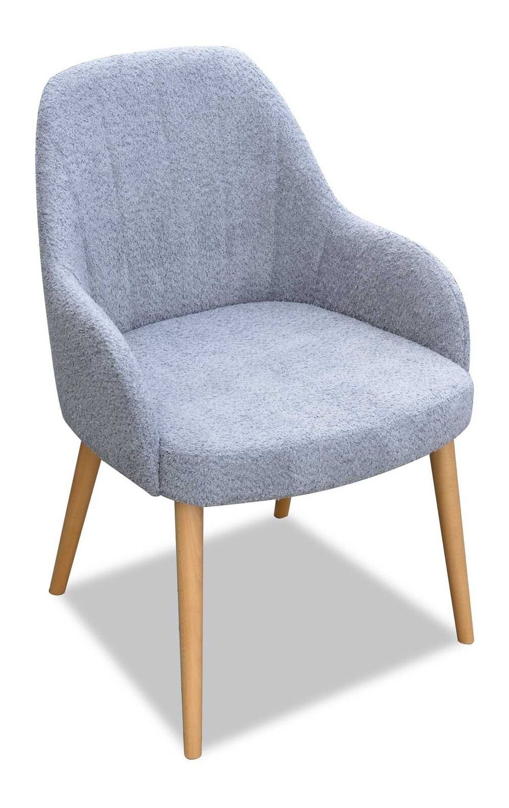 JVmoebel Stuhl Design Textil Luxus Lehnstuhl Stuhl mit Armlehne Esszimmerstuhl Braun (1 St) Blau/Gelb
