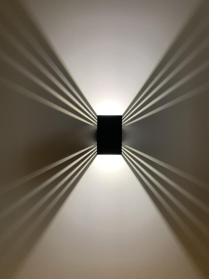 SpiceLED LED Außen-Wandleuchte ShineLED-Outdoor, integriert, Weiß 12 Schatteneffekt, (4200 Weiß, weiß, mit Watt, Beleuchtung K), indirekte dimmbar, Lichtfarbe Up fest & Licht Down LED