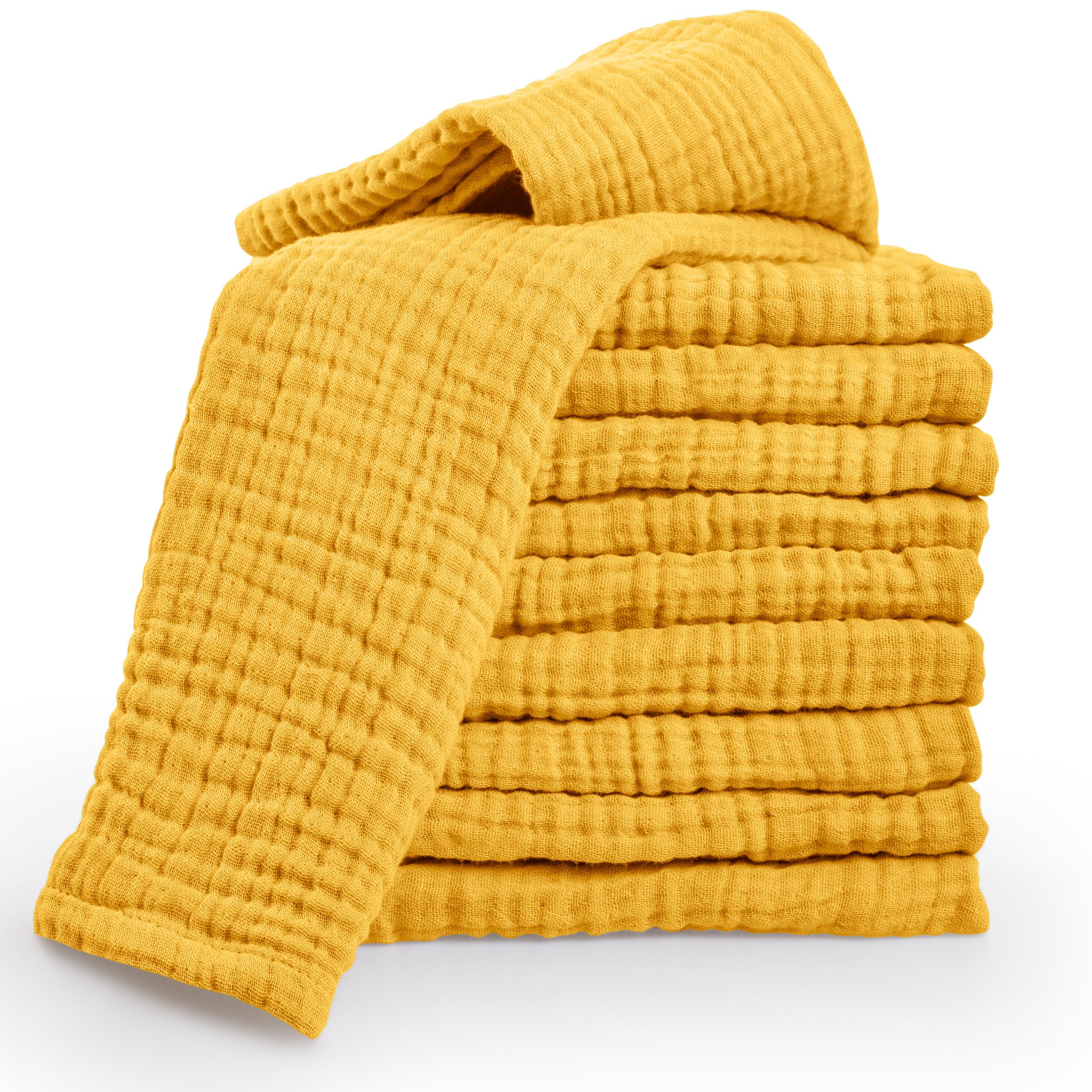 Laynenburg Spucktuch Baby 10er-Set in 30x50cm aus extra weichem Musselin - 100% Baumwolle, Musselin-tücher als Mulltücher, Mullwindeln oder Stoffwindeln