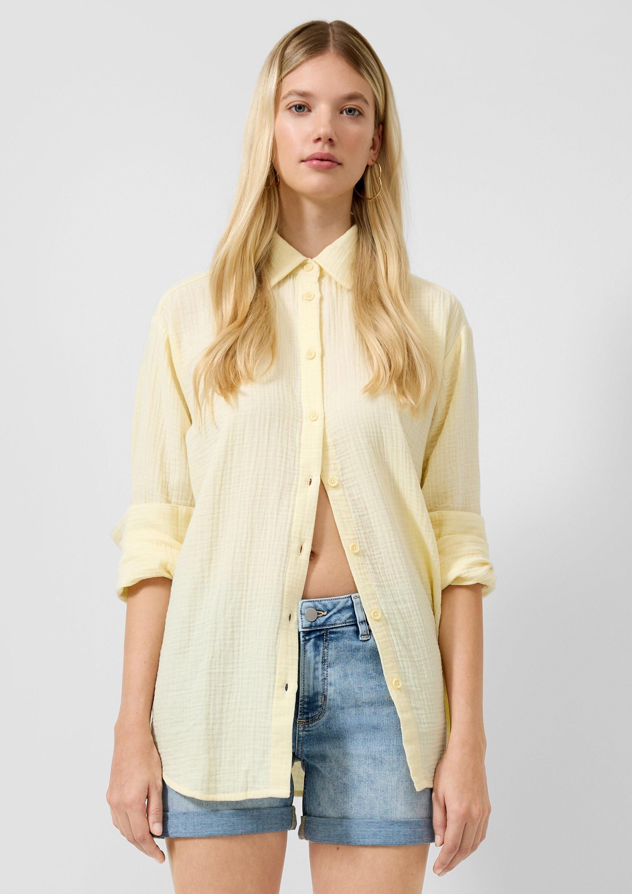 QS Langarmbluse Bluse Musselin-Bluse