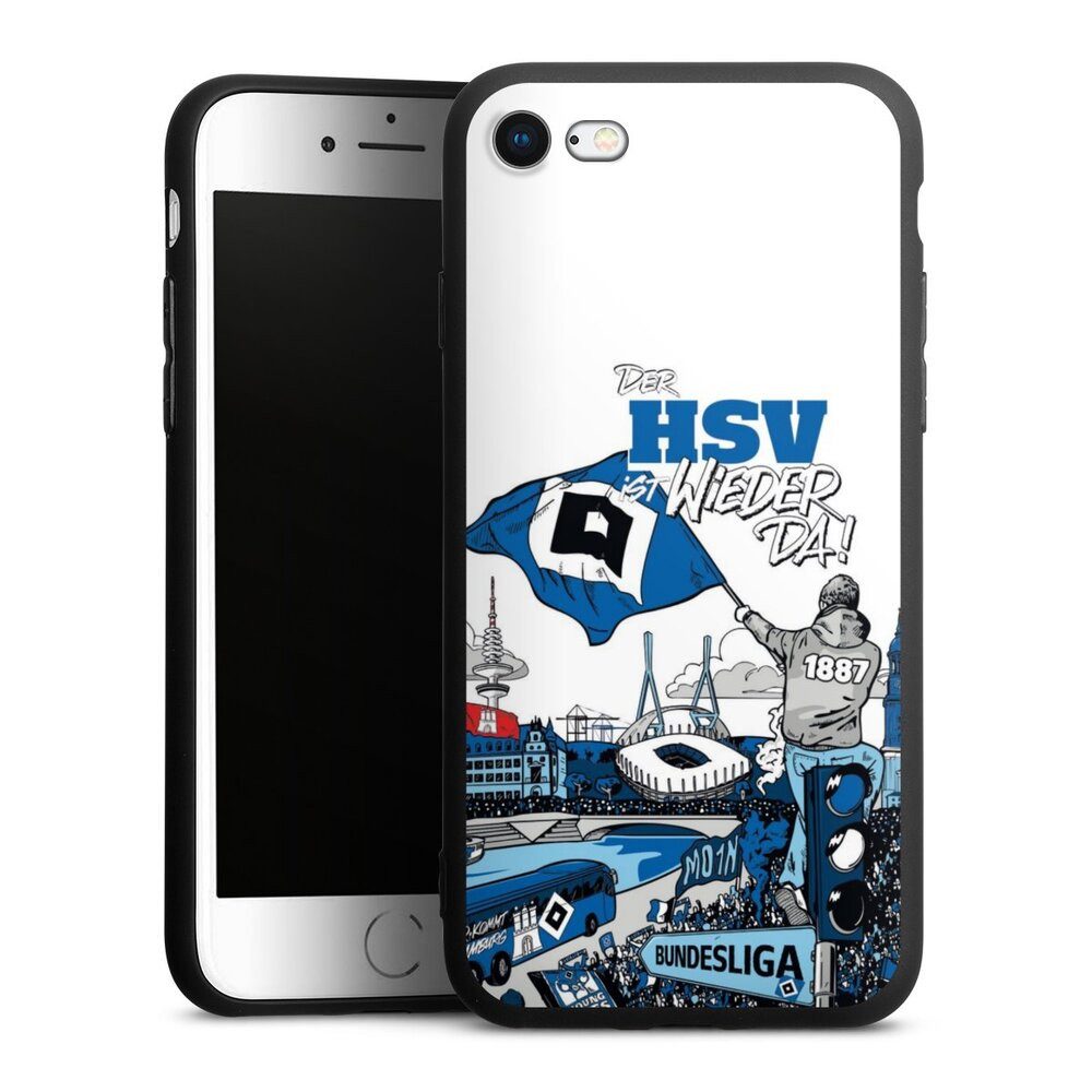 DeinDesign Handyhülle Hamburger SV Offizielles Lizenzprodukt Aufstieg, Apple iPhone 8 Silikon Hülle Premium Case Handy Schutzhülle