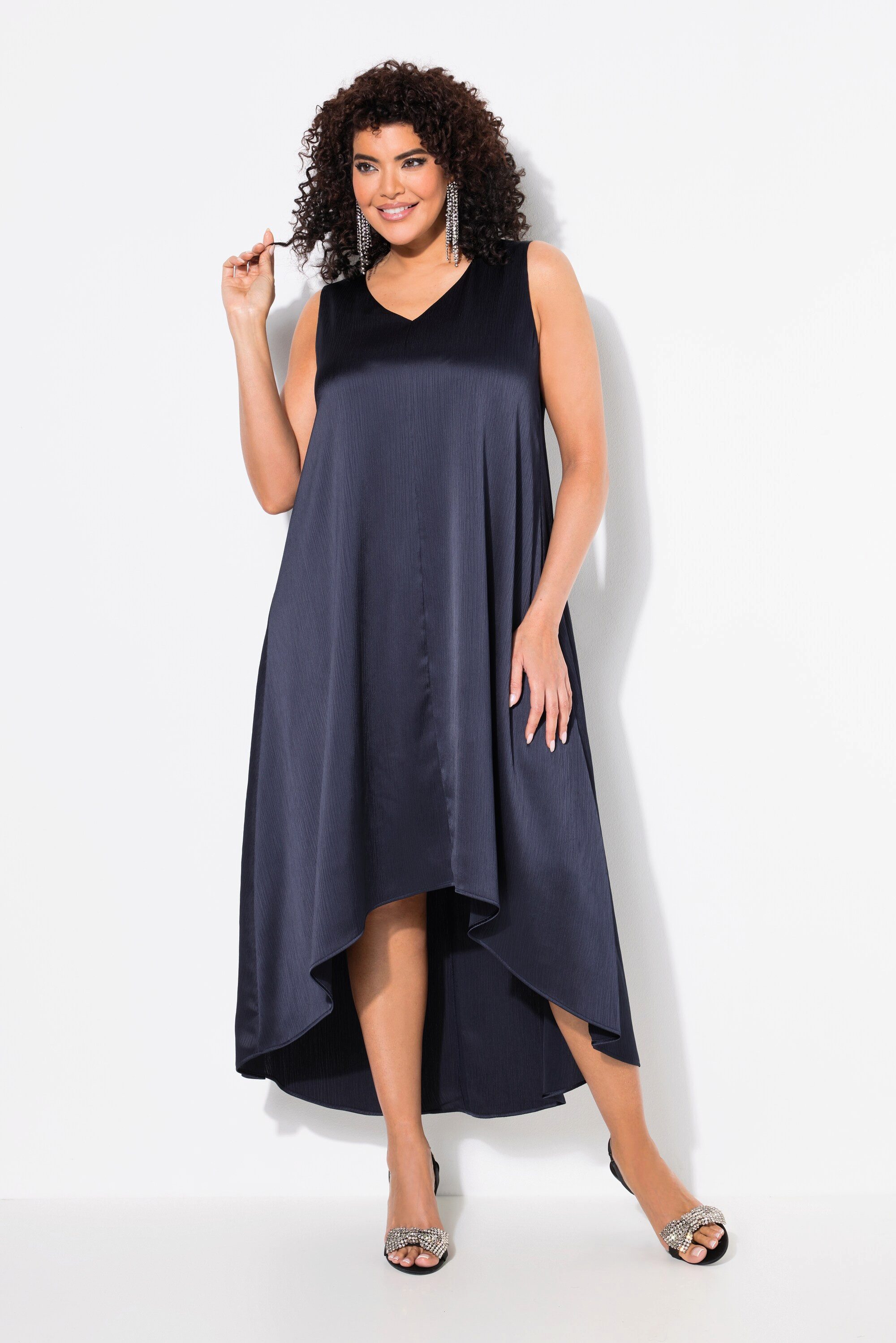Ulla Popken Cocktailkleid Crash-Midikleid ärmellose A-Linie günstig online kaufen