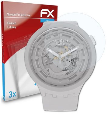 atFoliX Schutzfolie Displayschutz für Swatch C-Grey, (3 Folien), Ultraklar und hartbeschichtet