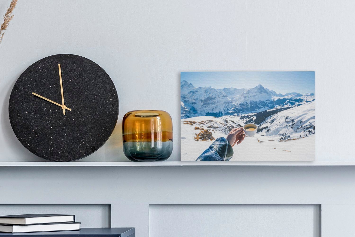 (1 30x20 Wandbild Winterlandschaft cm Leinwandbilder, Schweiz, in der Kaffee Wanddeko, Leinwandbild der OneMillionCanvasses® St), Aufhängefertig,