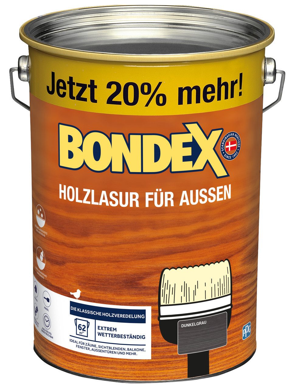 Bondex Lasur Bondex Holzlasur für Außen 4,8 L dunkelgrau