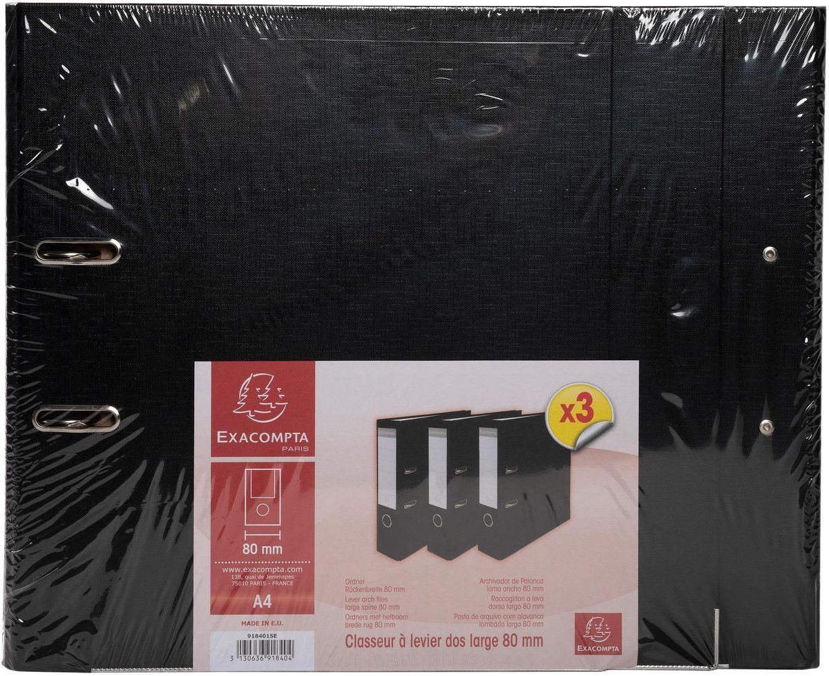 EXACOMPTA Bindedeckblätter 918401SE A4 Polypropylen 600 g/m² 3 Stück, Etikett am Rücken