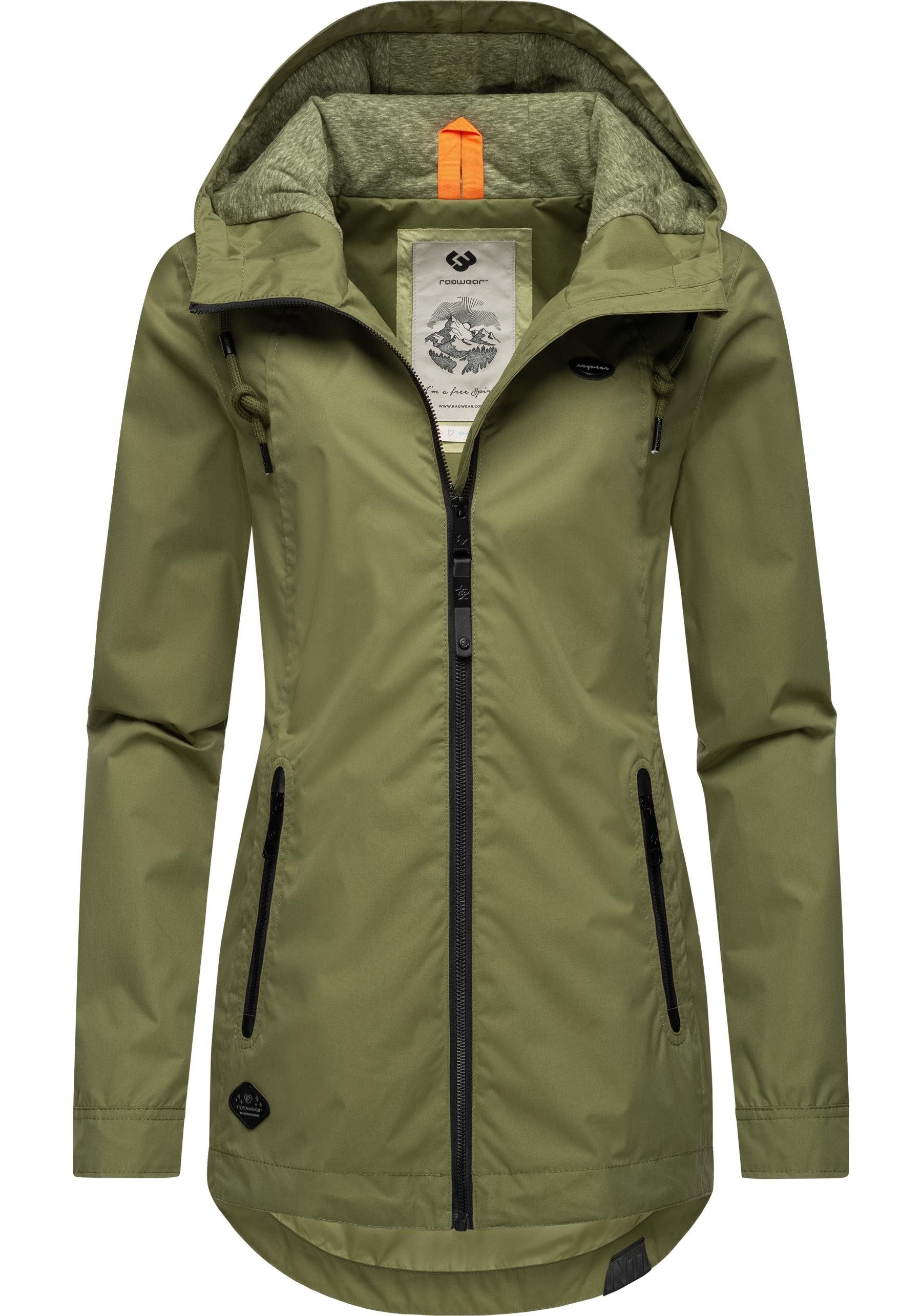 Ragwear Outdoorjacke Zuzka stylische Übergangsjacke mit großer Kapuze
