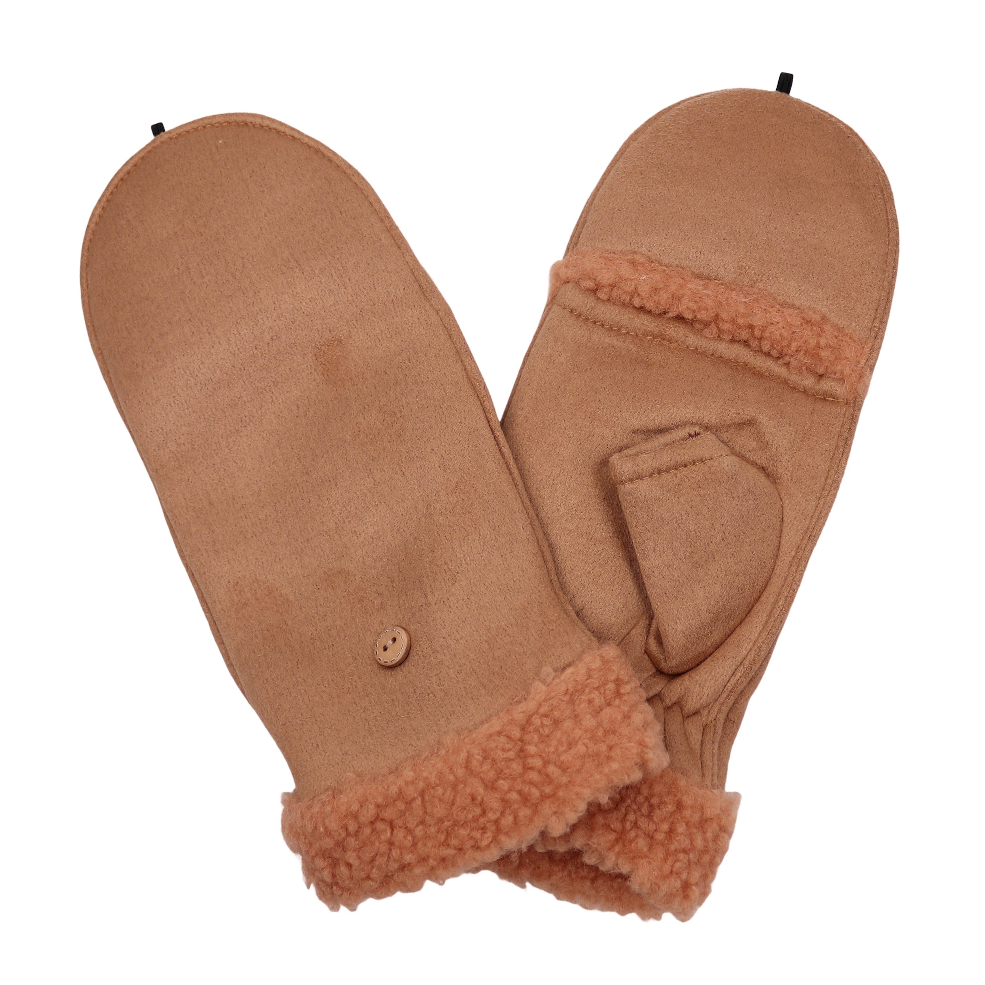 MIRROSI Thermohandschuhe Damen Handschuhe 2 in 1 mit klapppbare Manschette günstig online kaufen