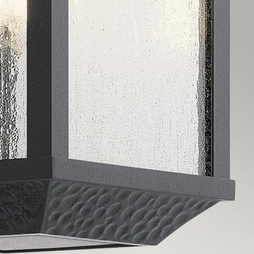 Licht-Erlebnisse Außen-Wandleuchte CASIDES, ohne Leuchtmittel, Außenlampe Wand Haus Terrasse Glas Aluminium IP44 E27 Rustikal
