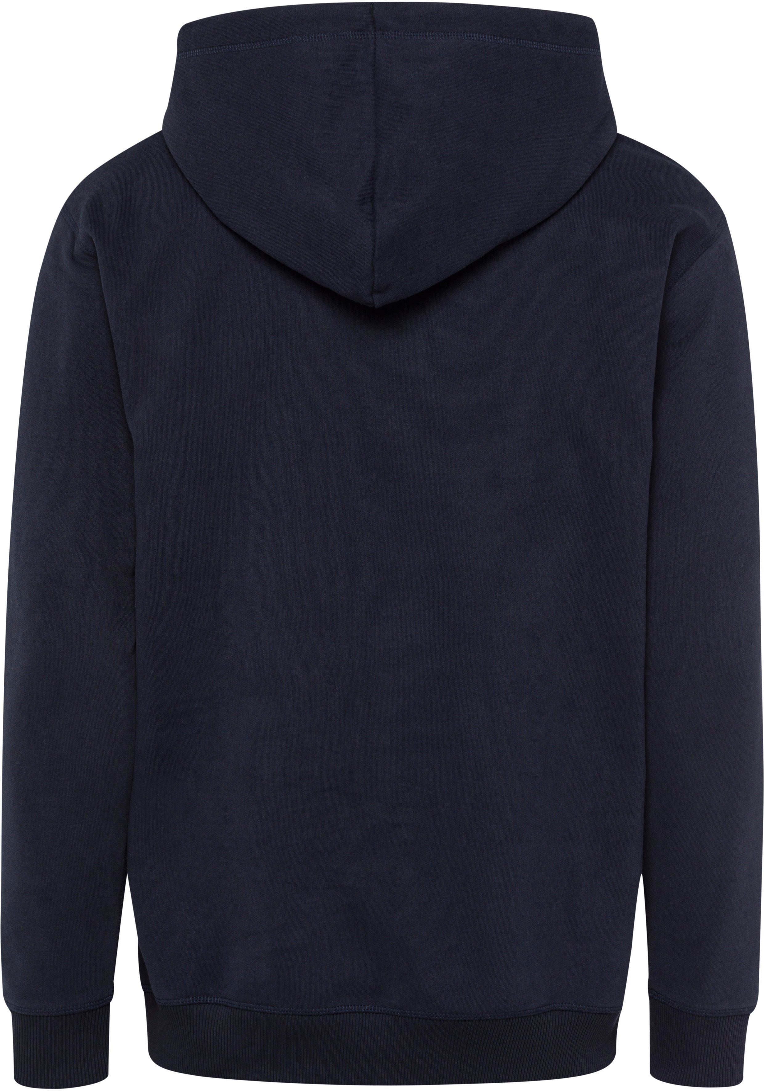 weichem mit gemütlichem Kapuzensweatshirt (1-tlg) Welogox Blue Sweatmaterial aus BOSS Dark Griff ORANGE