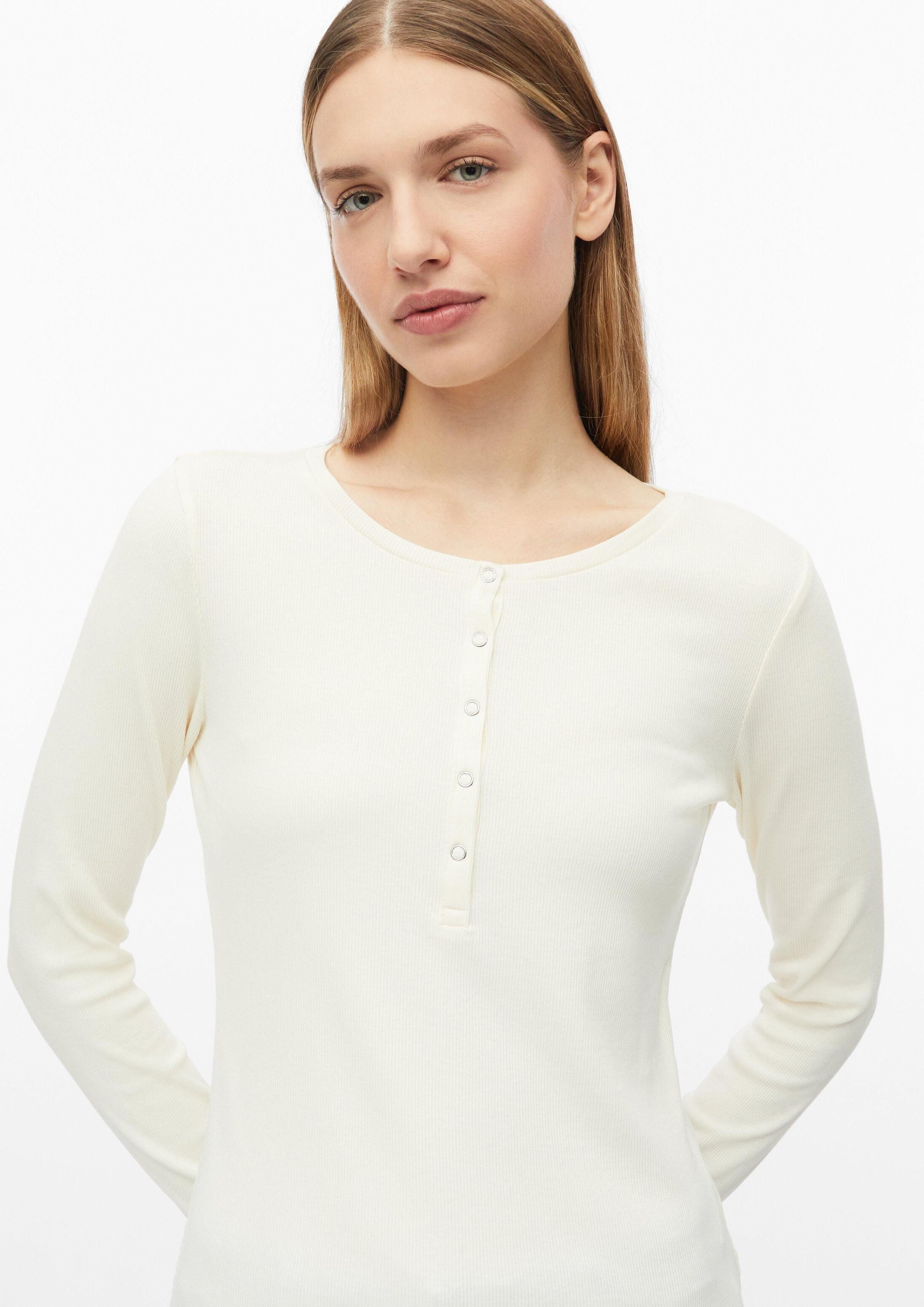 s.Oliver Langarmshirt T-Shirt Ripp-Langarmshirt mit Knopfleiste im Slim Fit – Bild 4 von 5