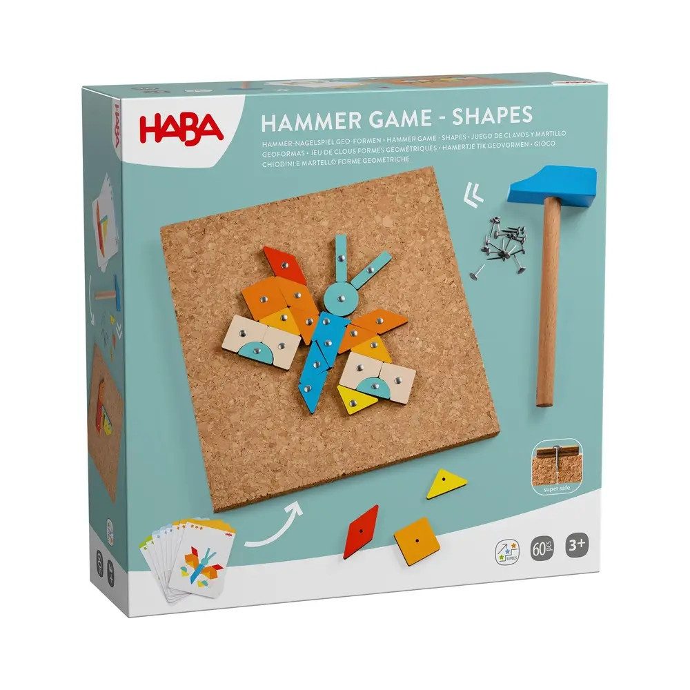 Haba Steckspielzeug Hammer-Nagelspiel Geometrie