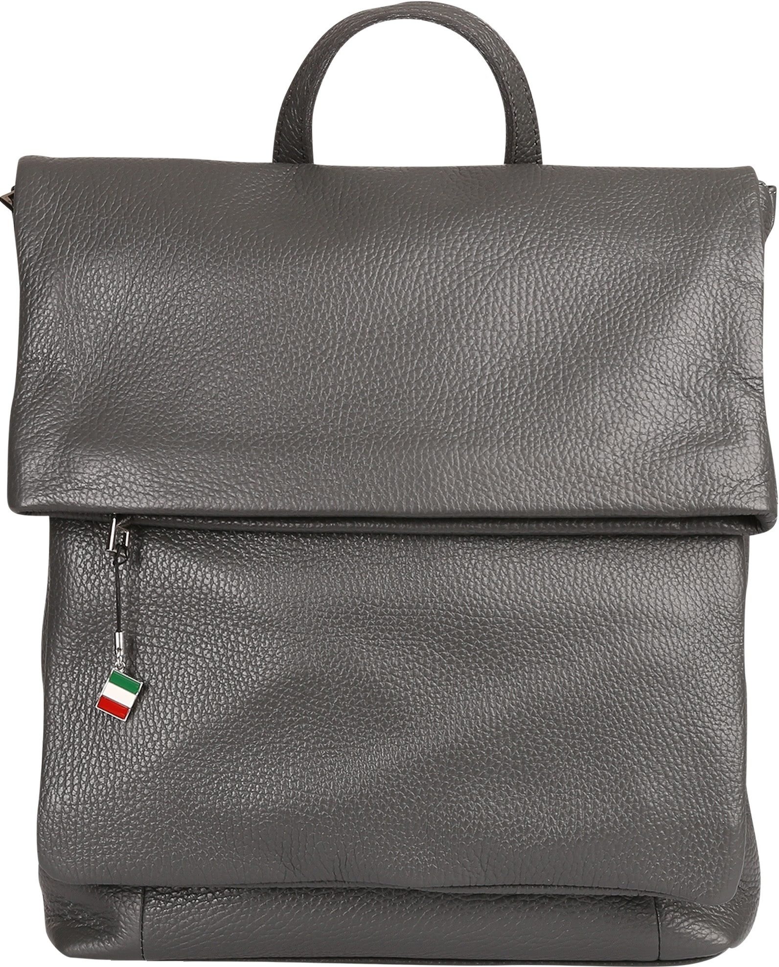 FLORENCE Cityrucksack Florence Rucksack Damen Echtleder, Damen Cityrucksack Leder, grau ca. 32cm x 33cm hoch