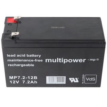 Multipower Multipower MP7-12B 12V 7Ah 6,3mm Faston Bleiakku AGM Blei Gel Akku Akku